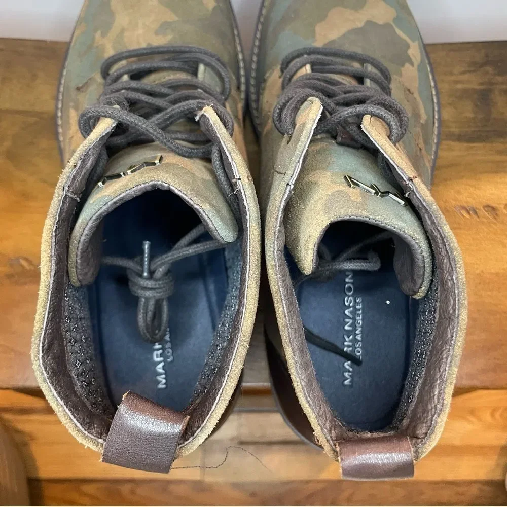 Mark Nason | NWOT! Stowe Military Camo Lace Up Suede Boots - Mens 12